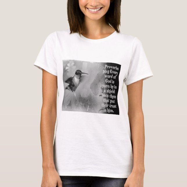 Camiseta ESCRITURA de la BIBLIA del 30:5 de los proverbios (Anverso)