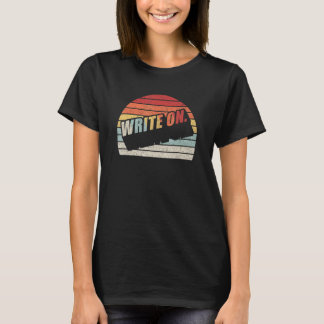 Camiseta Escritura De Retro Vintage Por Escrito Para El Esc