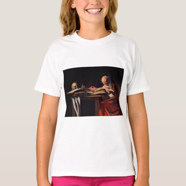 Camiseta Escritura de Saint Jerome (por Caravaggio) (Anverso)