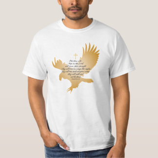 Camiseta Escritura del 40:31 de Isaías con Eagle y la cruz