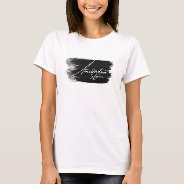 Camiseta Escritura en Skyline de Amsterdam (Anverso)
