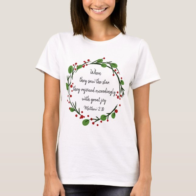 Camiseta Escritura Inspiradora de Navidades cristianos (Anverso)