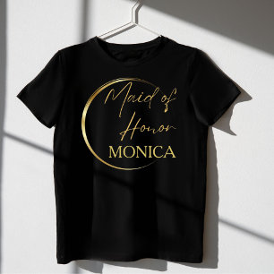 Camiseta Escritura moderna de oro, minimalista dama de hono