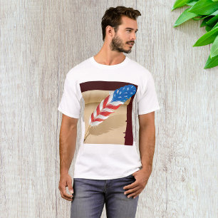 Camiseta Escritura Patriótica Pluma sobre Papel Antiguo
