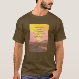 Camiseta Escritura religiosa Juan 8:12 Sunset del desierto