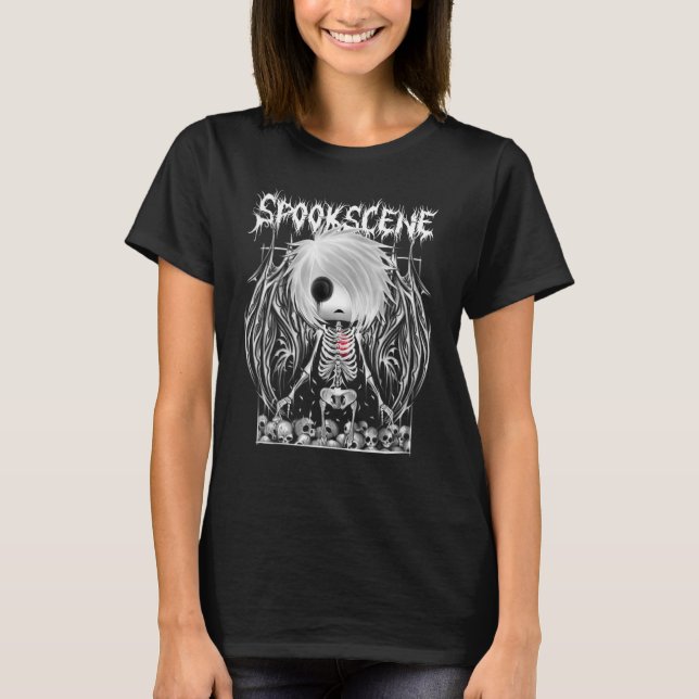 Camiseta Escrúpulo Metalizado Emo Skeleton Fallen Angel Sku (Anverso)
