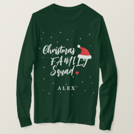 Camiseta escuadra familiar de Navidad sombrero de Santa tu