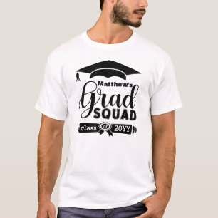 Camiseta Escuadrón blanco de grad personalizado de texto n