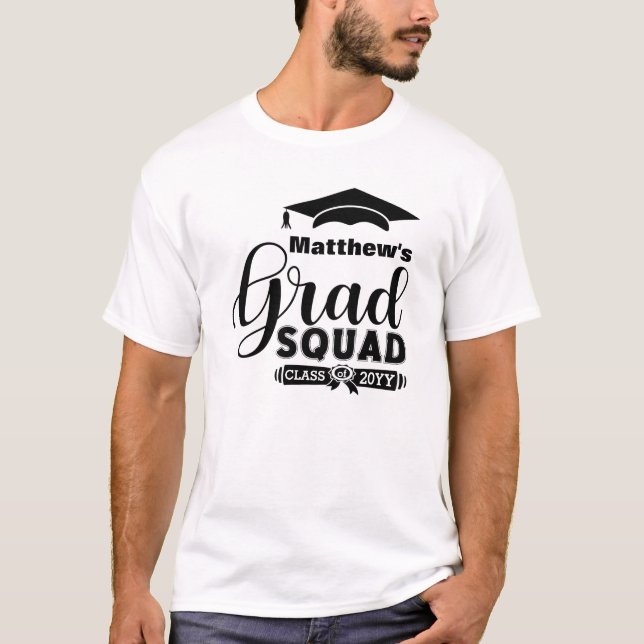 Camiseta Escuadrón blanco de graduación para Personalizados (Anverso)
