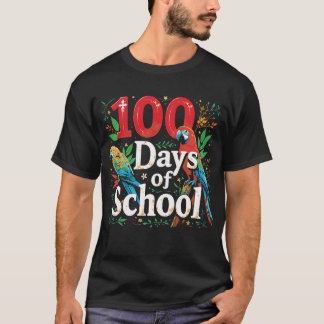 Camiseta escuadrón de 100 días de escuela pájaro loro zoo