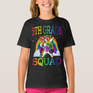 Camiseta Escuadrón De 5º Grado Unicornio De Vuelta A La Esc