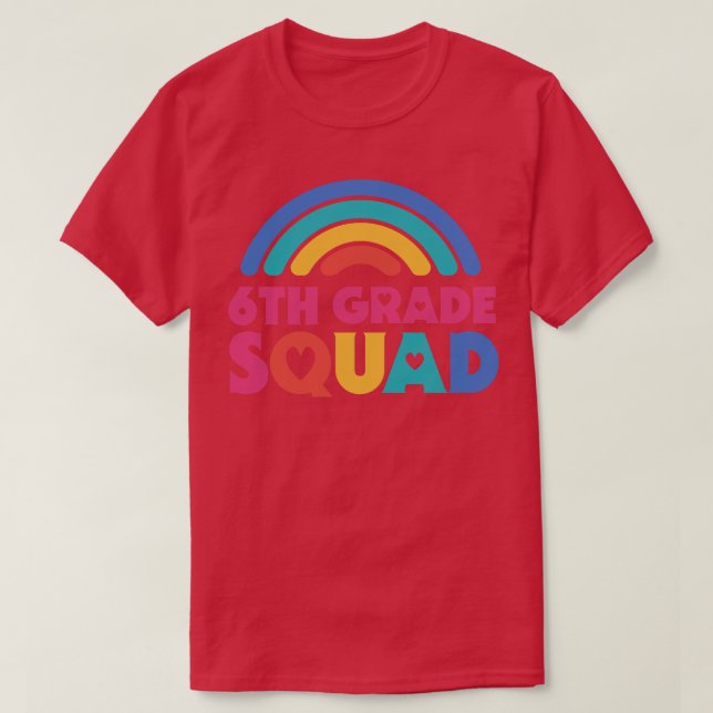 Camiseta Escuadrón de 6º grado de profesor de instituto con (Diseño del anverso)