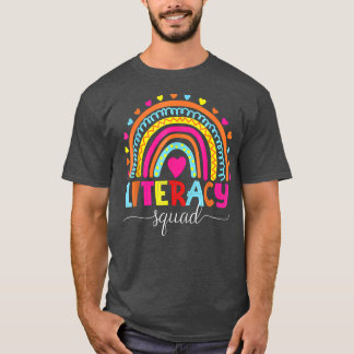 Camiseta Escuadrón de alfabetización leyendo el arcoiris de