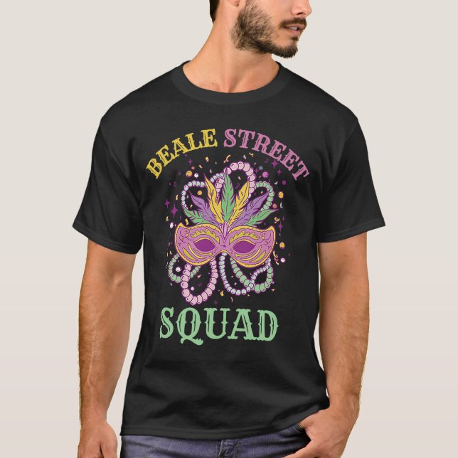 Camiseta Escuadrón de Beale Street Mardi Gras para hombres  (Anverso)