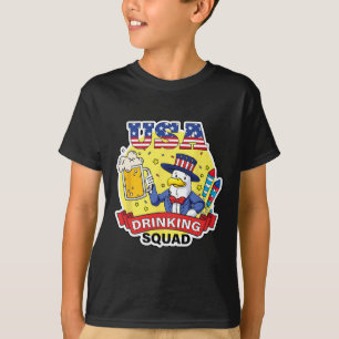 Camiseta Escuadrón De Bebidas De Estados Unidos 4 De Julio