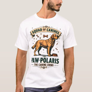 Camiseta Escuadrón de Caninos Gráfico Antiguo con Perro Pun