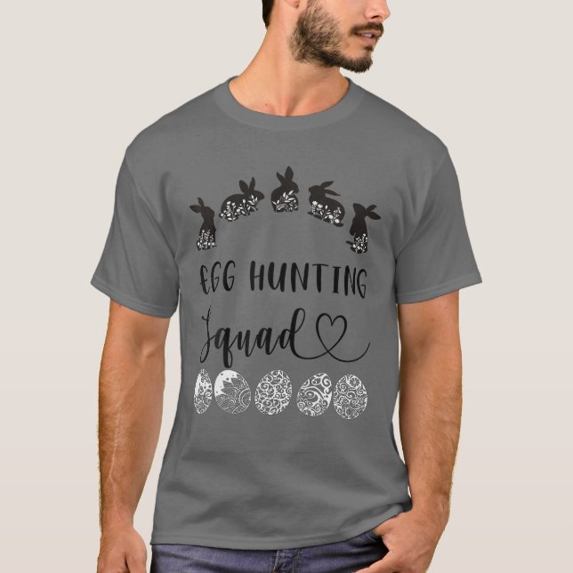 Camiseta Escuadrón de caza de huevos de conejo de pascua de (Anverso)