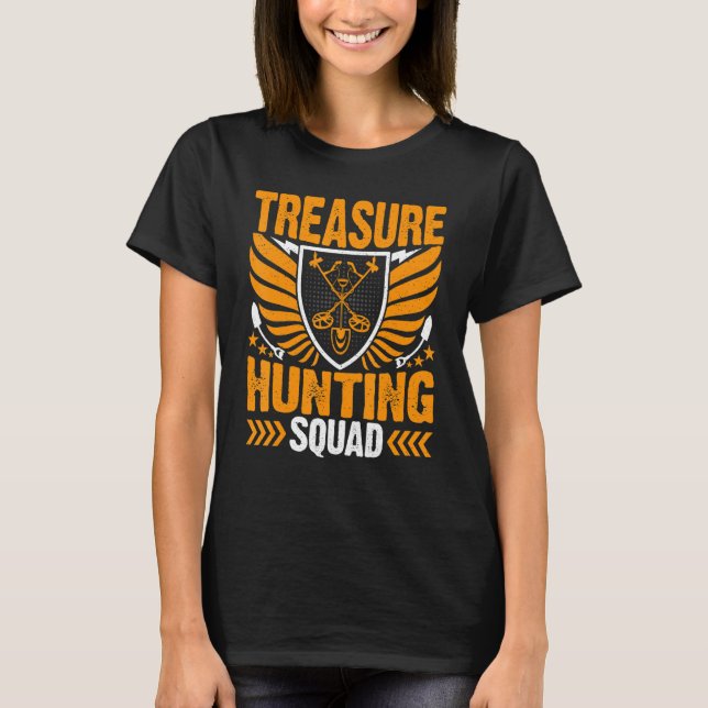Camiseta Escuadrón de Caza de Tesoros Metalizado Detectar T (Anverso)