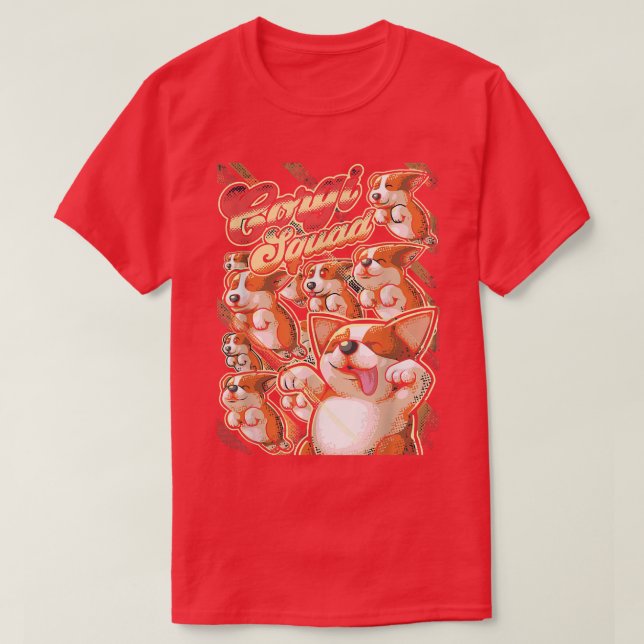 Camiseta Escuadrón de Corgi Dog  (Diseño del anverso)