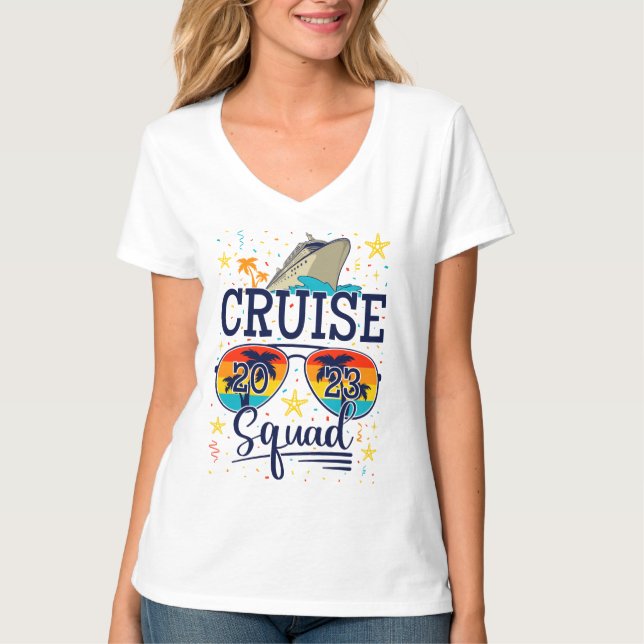 Camiseta Escuadrón de Cruceros 2023 Vacaciones de crucero M (Anverso)