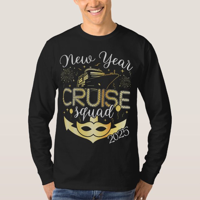 Camiseta Escuadrón de cruceros de Año Nuevo 2025 Hombres LS (Anverso)