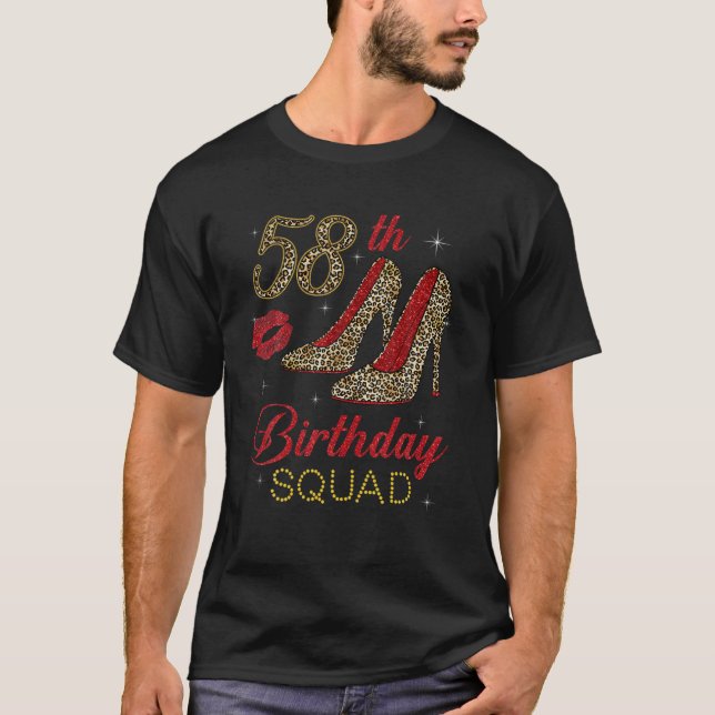 Camiseta Escuadrón De Cumpleaños 58 Mujeres Pasando A 58 Le (Anverso)
