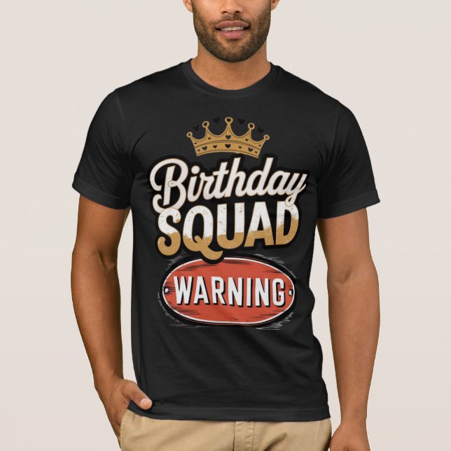 Camiseta Escuadrón de cumpleaños de advertencia (Anverso)