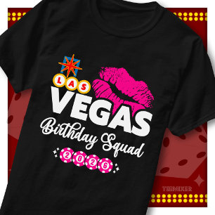 Camiseta Escuadrón de Cumpleaños de Las Vegas 2026 Labios R