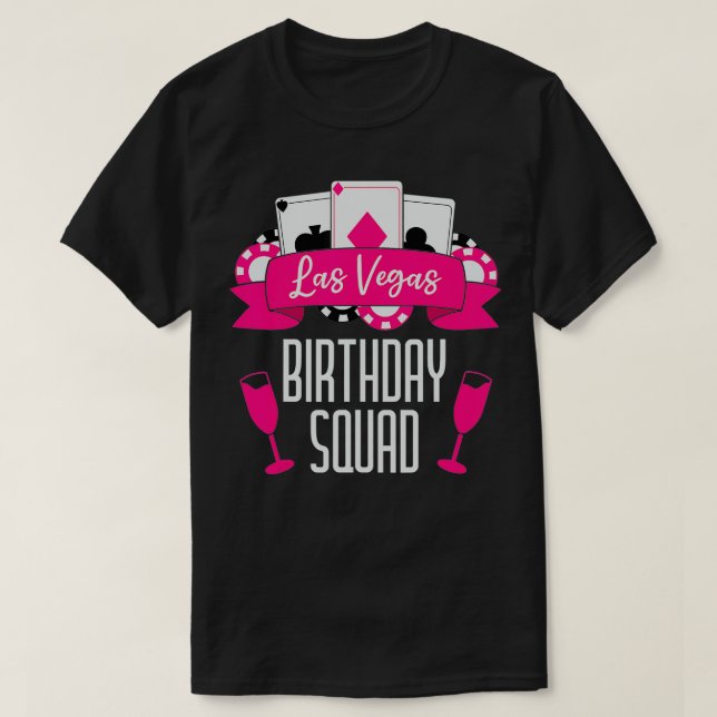 Camiseta Escuadrón De Cumpleaños De Las Vegas Para La Fiest (Diseño del anverso)