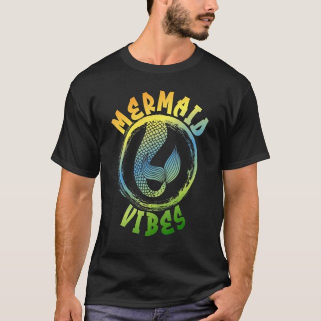 Camiseta Escuadrón de cumpleaños de Mermaid Vibes Divertido (Anverso)