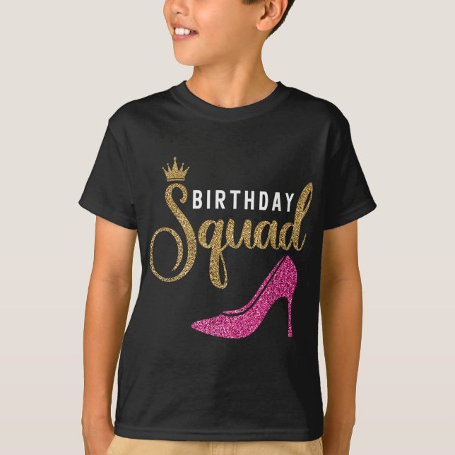 Camiseta Escuadrón de cumpleaños para mujeres reina de zapa (Anverso)