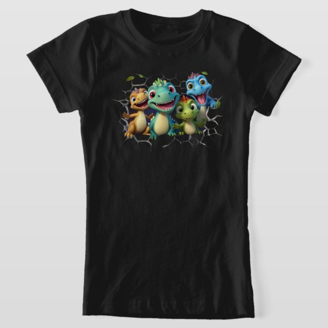 Camiseta "Escuadrón de Dinosaurios Adorables" (Distribución)