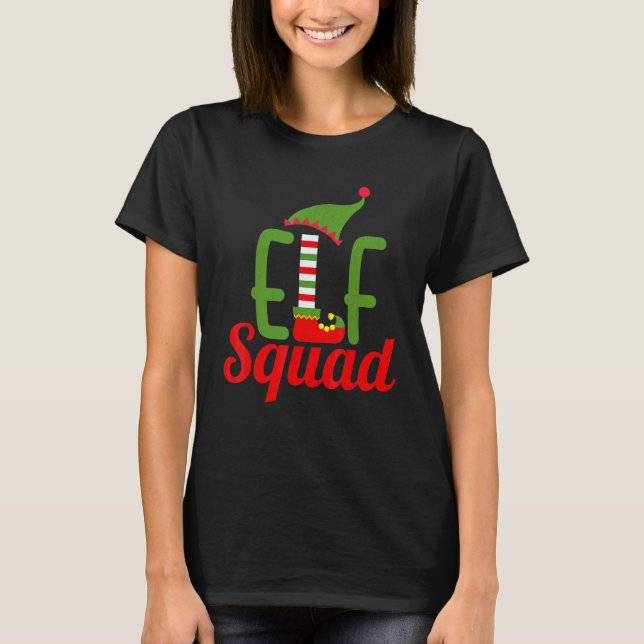 Camiseta Escuadrón de duendes Navidad Duendes coincidentes  (Anverso)