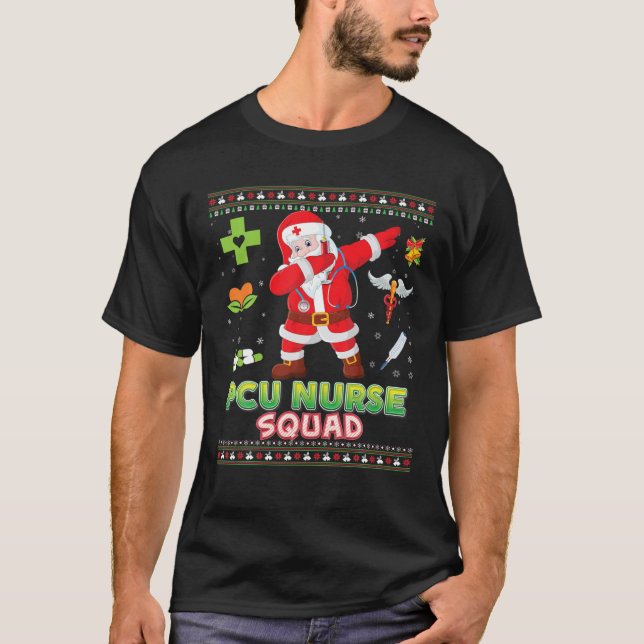 Camiseta Escuadrón de enfermeras de PCU Dabbing Santa Navid (Anverso)