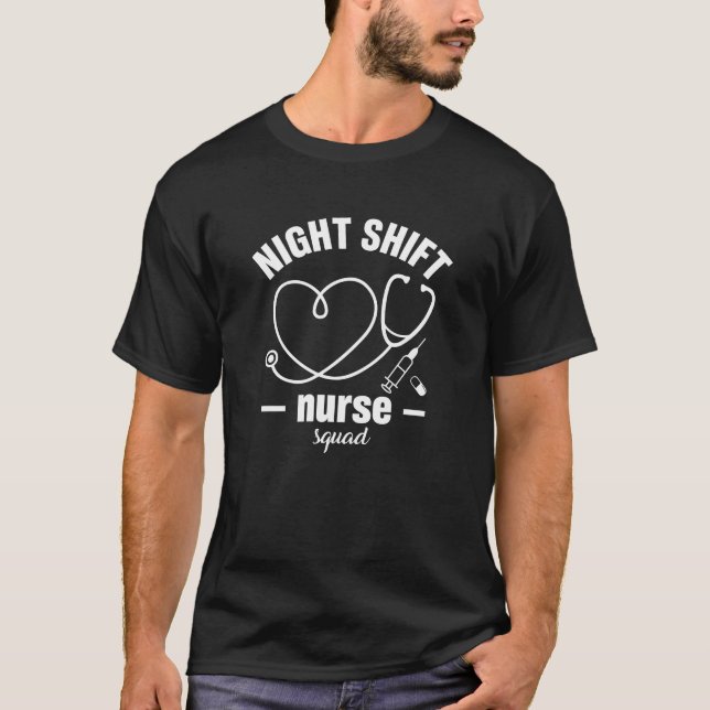Camiseta Escuadrón de enfermería de turno nocturno - Amor d (Anverso)