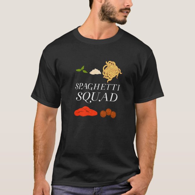 Camiseta Escuadrón de espagueti cantando pasta comida itali (Anverso)
