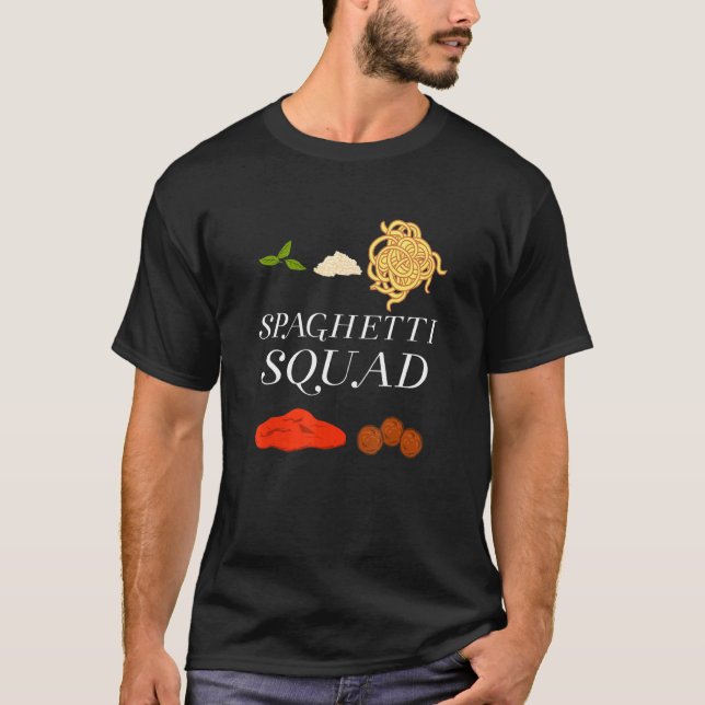 Camiseta Escuadrón de espagueti cantando pasta comida itali (Anverso)