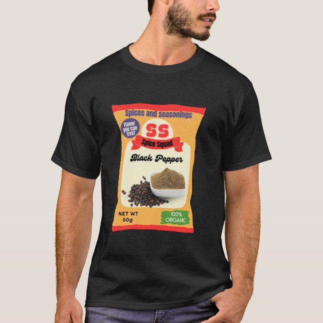 Camiseta Escuadrón de especias perezoso de pimienta negra (Anverso)