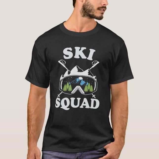 Camiseta Escuadrón de esquí Guay Esquiador Vacacional Goggl (Anverso)