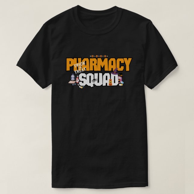 Camiseta Escuadrón de farmacia de Halloween : Este detalle  (Diseño del anverso)