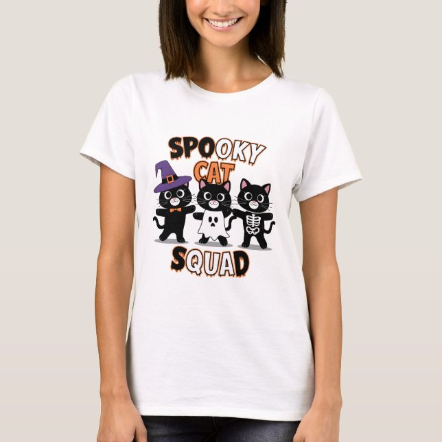 Camiseta Escuadrón de gatos fantasmagórico (Anverso)