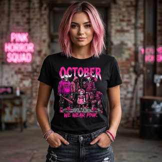 Camiseta Escuadrón de Horror Rosa Conciencia del Cáncer de