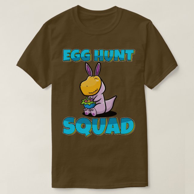 Camiseta Escuadrón de la caza de huevos Cute Dino Easter Eg (Diseño del anverso)