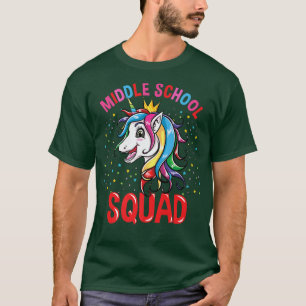 Camiseta Escuadrón De La Escuela Media Chicas Unicornios Re