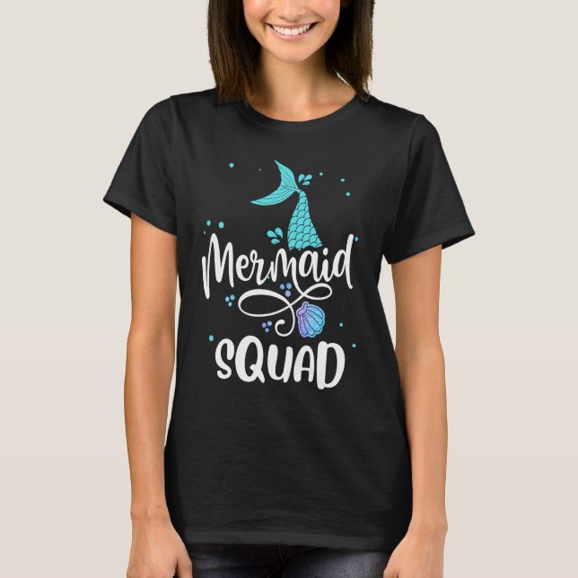 Camiseta Escuadrón de la Sirena Cuidados Chicas de Cumpleañ (Anverso)