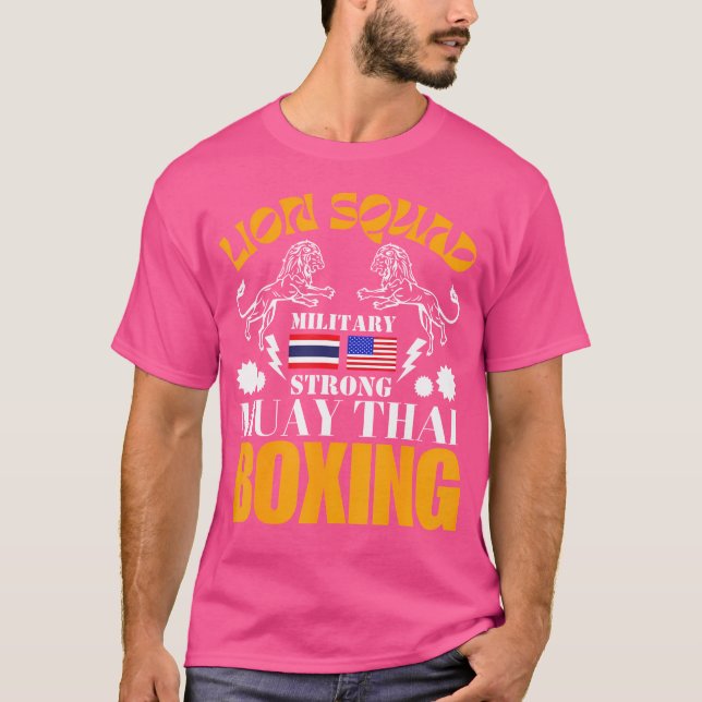 Camiseta Escuadrón de leones Tailandia Kickboxing Tren Muay (Anverso)