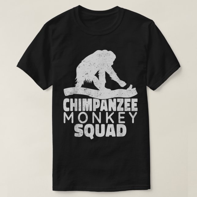 Camiseta Escuadrón de monos chimpancés Primates chimpancé v (Diseño del anverso)