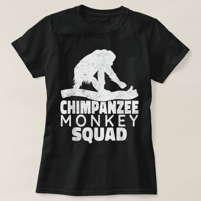Camiseta Escuadrón de monos chimpancés Primates chimpancé v (Diseño del anverso)