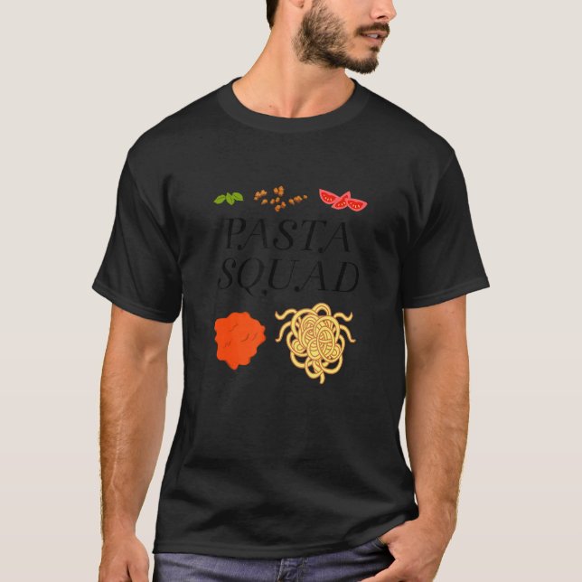 Camiseta Escuadrón de pasta cantando el espagueti de comida (Anverso)