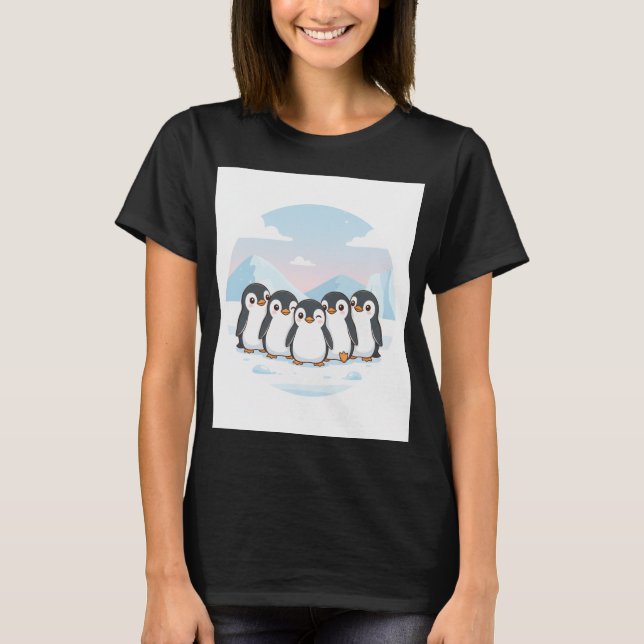 Camiseta Escuadrón de pingüino cutáneo femenino (Anverso)